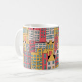 三角形ジオメトリ：カラフル抽象芸術背景 コーヒーマグカップ (正面左)