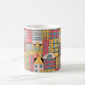 三角形ジオメトリ：カラフル抽象芸術背景 コーヒーマグカップ (中央)