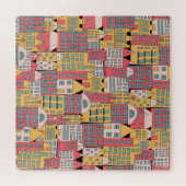 三角形ジオメトリ：カラフル抽象芸術背景 ジグソーパズル (横)