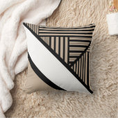 三角形ストライプのオプション – トープ、白黒 クッション (ブランケット)