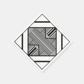 三角形ストライプの2 （白黒） スタンダードカクテルナプキン (角)