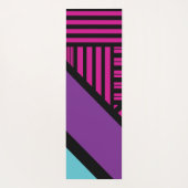 三角形ストライプの – ピンク、紫、青、黒 ヨガマット (裏面)