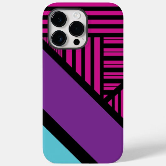 三角形ストライプの – ピンク、紫、青、黒 Case-Mate iPhoneケース (裏面)
