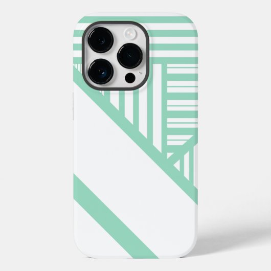 三角形ストライプの – ミントグリーンとホワイト Case-Mate iPhoneケース (裏面)