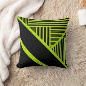 三角形ストライプの – ライムグリーン クッション (ブランケット)