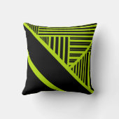 三角形ストライプの – ライムグリーン クッション (裏面)