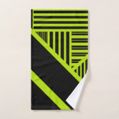 三角形ストライプの – ライムグリーン バスタオルセット (ハンドタオル)