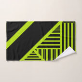 三角形ストライプの – ライムグリーン バスタオルセット (ハンドタオル)