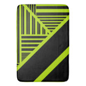 三角形ストライプの – ライムグリーン バスマット (正面縦)