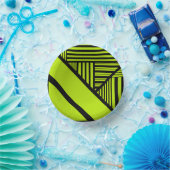 三角形ストライプの – ライムグリーン ペーパーボウル (パーティー)