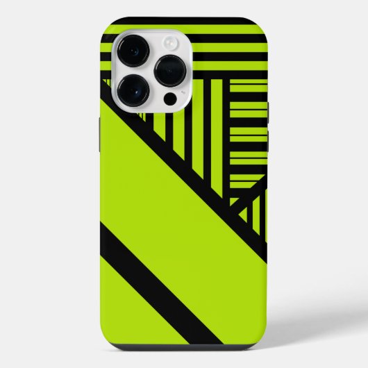 三角形ストライプの – ライムグリーン iPhoneケース (裏面)