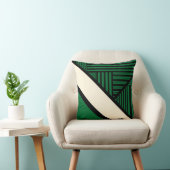 三角形ストライプの – 緑、クリーム、黒 クッション (椅子)