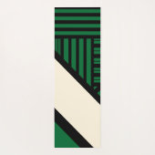 三角形ストライプの – 緑、クリーム、黒 ヨガマット (裏面)
