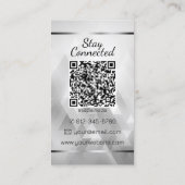 三角形パタエレガントーンハート写真QRコードロゴ 名刺 (裏面)