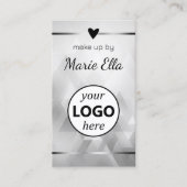 三角形パタエレガントーンハート写真QRコードロゴ 名刺 (正面)