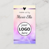 三角形パタエレガントーンハート写真QRコードロゴ 名刺 (正面)