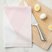 三角形パターモダンン青とピンクの幾何学的 キッチンタオル (四つ折り)