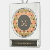 三角形パターン シルバープレートバナーオーナメント (左)