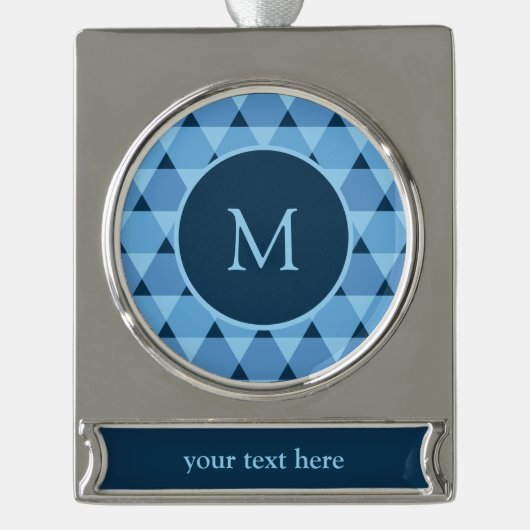 三角形パターン シルバープレートバナーオーナメント (正面)