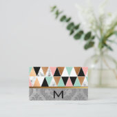 三角形パターン |ダマスクの背景 名刺 (スタンド正面)