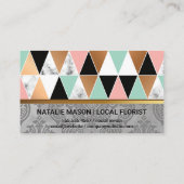 三角形パターン |ダマスクの背景 名刺 (裏面)