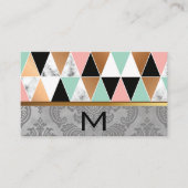 三角形パターン |ダマスクの背景 名刺 (正面)