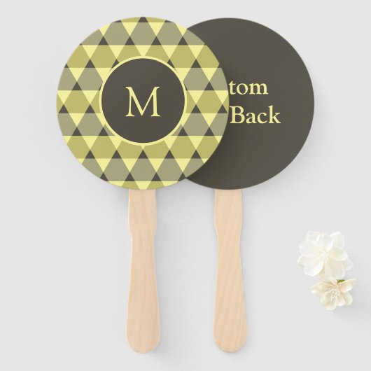 三角形パターン ハンドファン (正面&裏面)