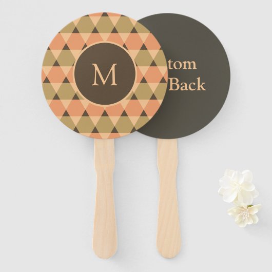 三角形パターン ハンドファン (正面&裏面)