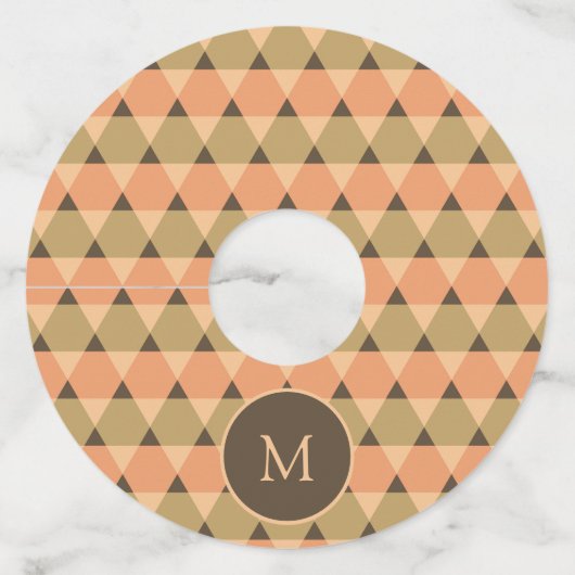 三角形パターン ワイングラスタグ (正面)