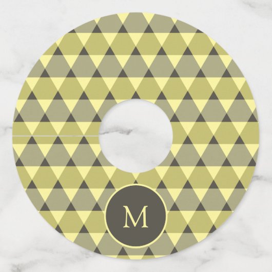 三角形パターン ワイングラスタグ (正面)