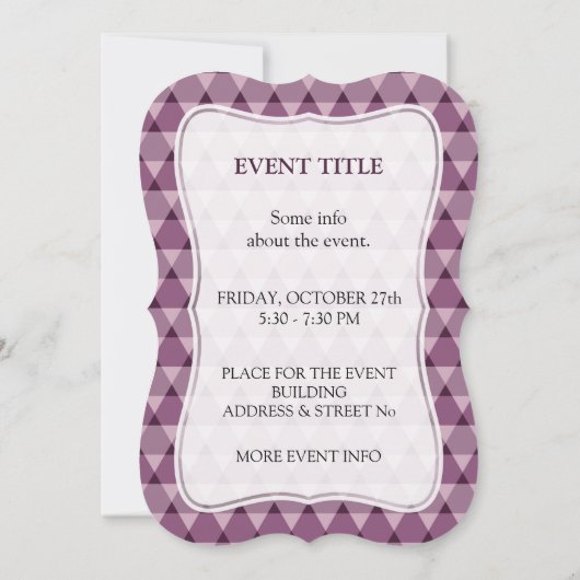 三角形パターン 招待状 (裏面)