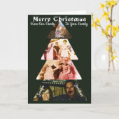 三角形フォトクリスマスツリー折り畳みグリーティングカード カード (黄色い花)