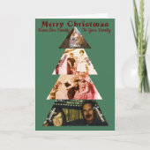 三角形フォトクリスマスツリー折り畳みグリーティングカード カード (正面)