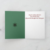 三角形フォトクリスマスツリー折り畳みグリーティングカード カード (内部)