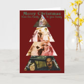 三角形フォトクリスマスツリー折り畳みグリーティングカード カード (黄色い花)