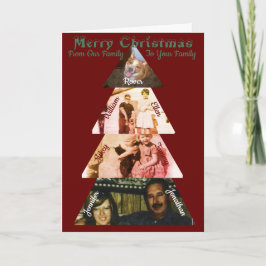 三角形フォトクリスマスツリー折り畳みグリーティングカード カード