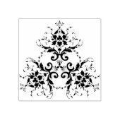 三角形フラワーモチーフのシルエットアートスタンプ ラバースタンプ (インプリント)