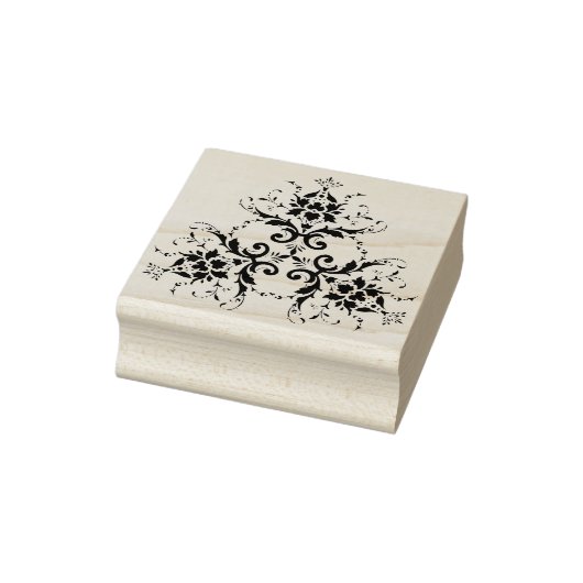 三角形フラワーモチーフのシルエットアートスタンプ ラバースタンプ (スタンプ)