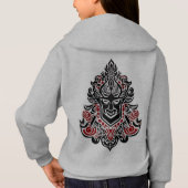 三角形フード付きスウェットシャツタイポグラフィデザイン (裏面)