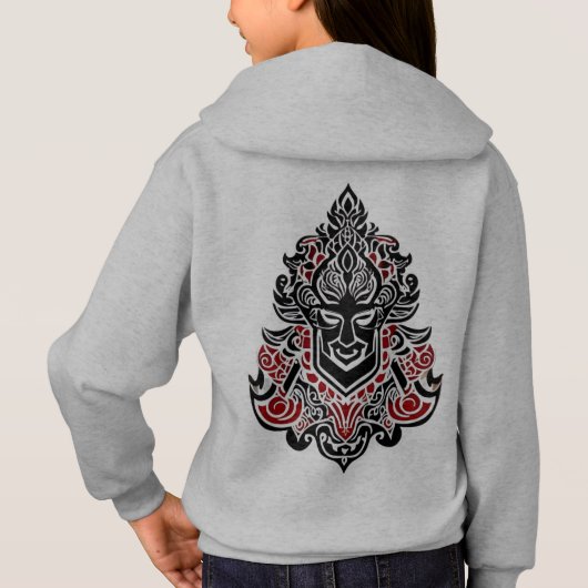 三角形フード付きスウェットシャツタイポグラフィデザイン (裏面)