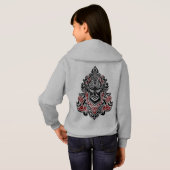 三角形フード付きスウェットシャツタイポグラフィデザイン (裏面フル)