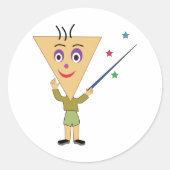 三角形ヘッドキャラクターステッカー ラウンドシール (正面)