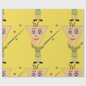 三角形ヘッドキャラクター包装紙 ラッピングペーパー (フラット)