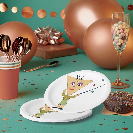 三角形ヘッドキャラクター紙プレート ペーパープレート