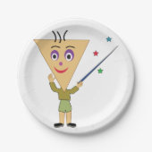 三角形ヘッドキャラクター紙プレート ペーパープレート (正面)