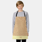 三角形ベージュ赤パタミニマルーン エプロン (着用した状態)