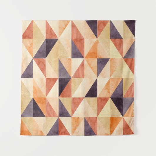 三角形モザイク水の色パター自然ン タペストリー (正面)