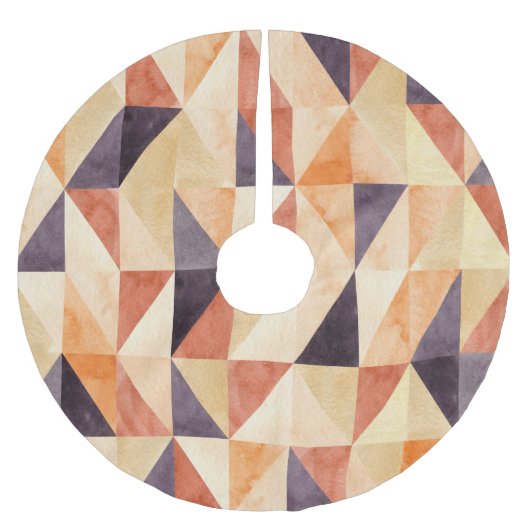 三角形モザイク水の色パター自然ン ブラッシュドポリエステルツリースカート (正面)