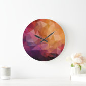 三角形モザイク：暗いヴィンテージ ラージ壁時計 (ホーム)