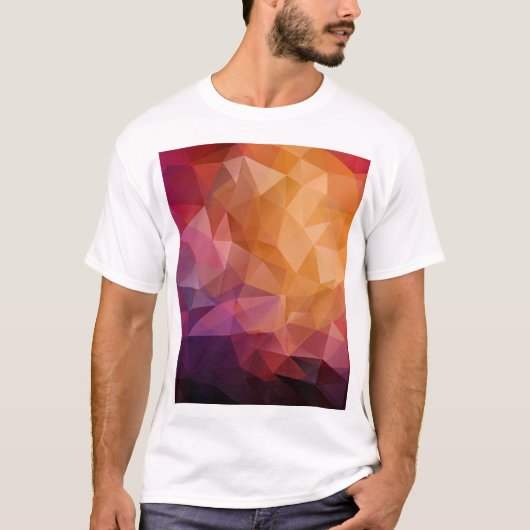 三角形モザイク：暗いヴィンテージ Tシャツ (正面)